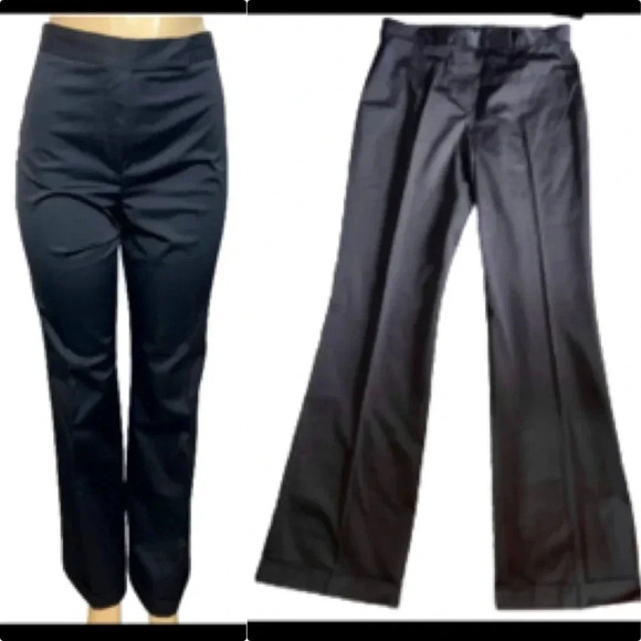 DKNY BLACK TROUSER FLAIR LEG VINTAGE DRESS BUSINESS PANTS SIZE 10 - Picture 2 of 11